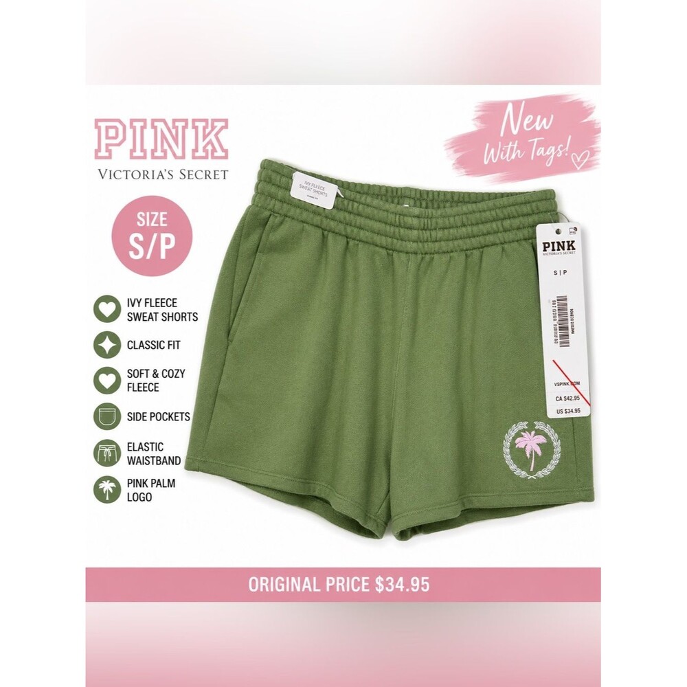 PINK Victoria’s Secret Ivy Fleece Sweat Shorts – Classic Fit
